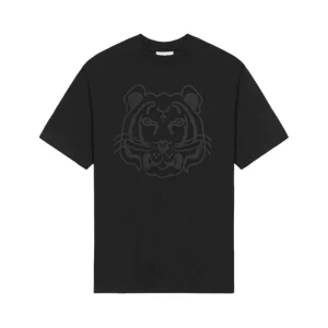 K-Tiger Print Cotton Jersey T-Shirt Black